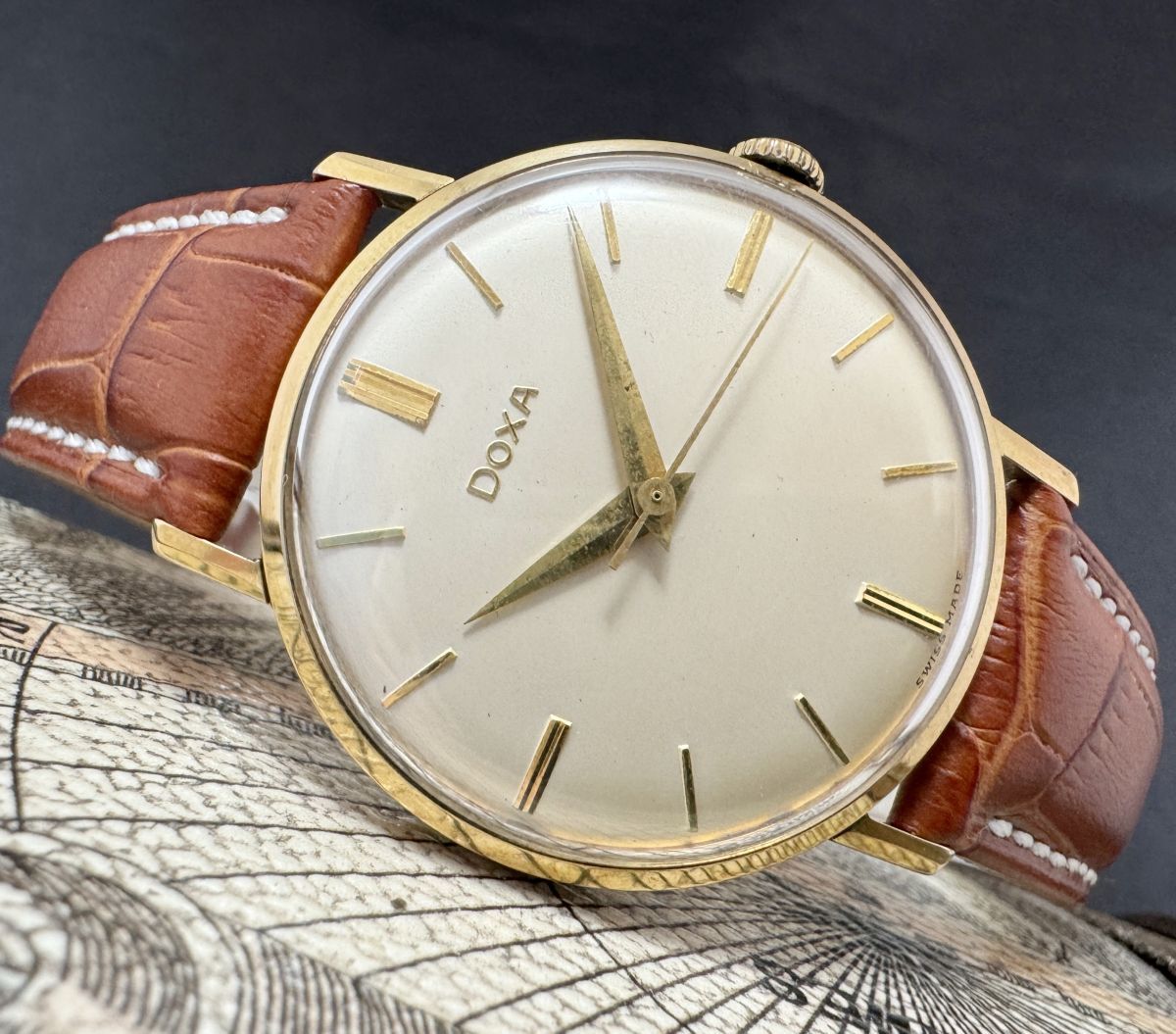 【極美品☆動作良好】ドクサ DOXA HIGH PRECISION アンティーク ヴィンテージ 手巻き メンズ腕時計拍卖