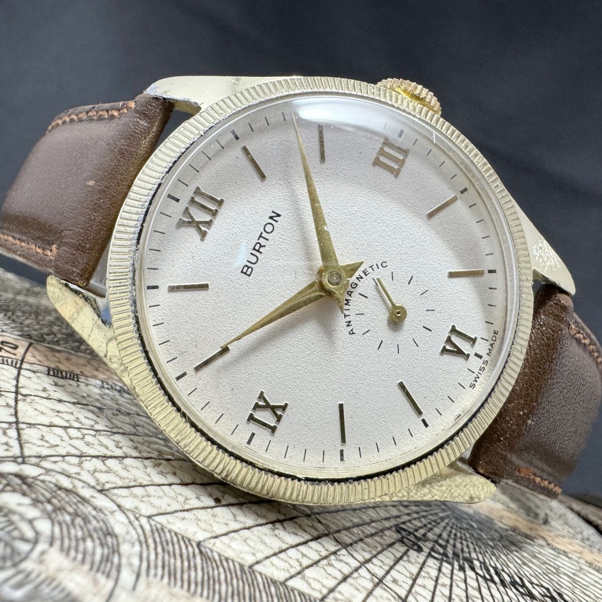 BURTON 1960s 手巻き Gold Plate アンティーク ヴィンテージ スモールセコンド 中古 メンズ腕時計拍卖