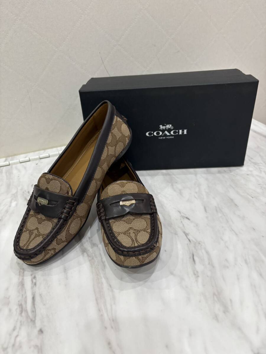 【SB14777】COACH コーチ★レディースシューズ シグネスチャー Q8786 34A01071-KCT★サイズ6.5 箱付拍卖