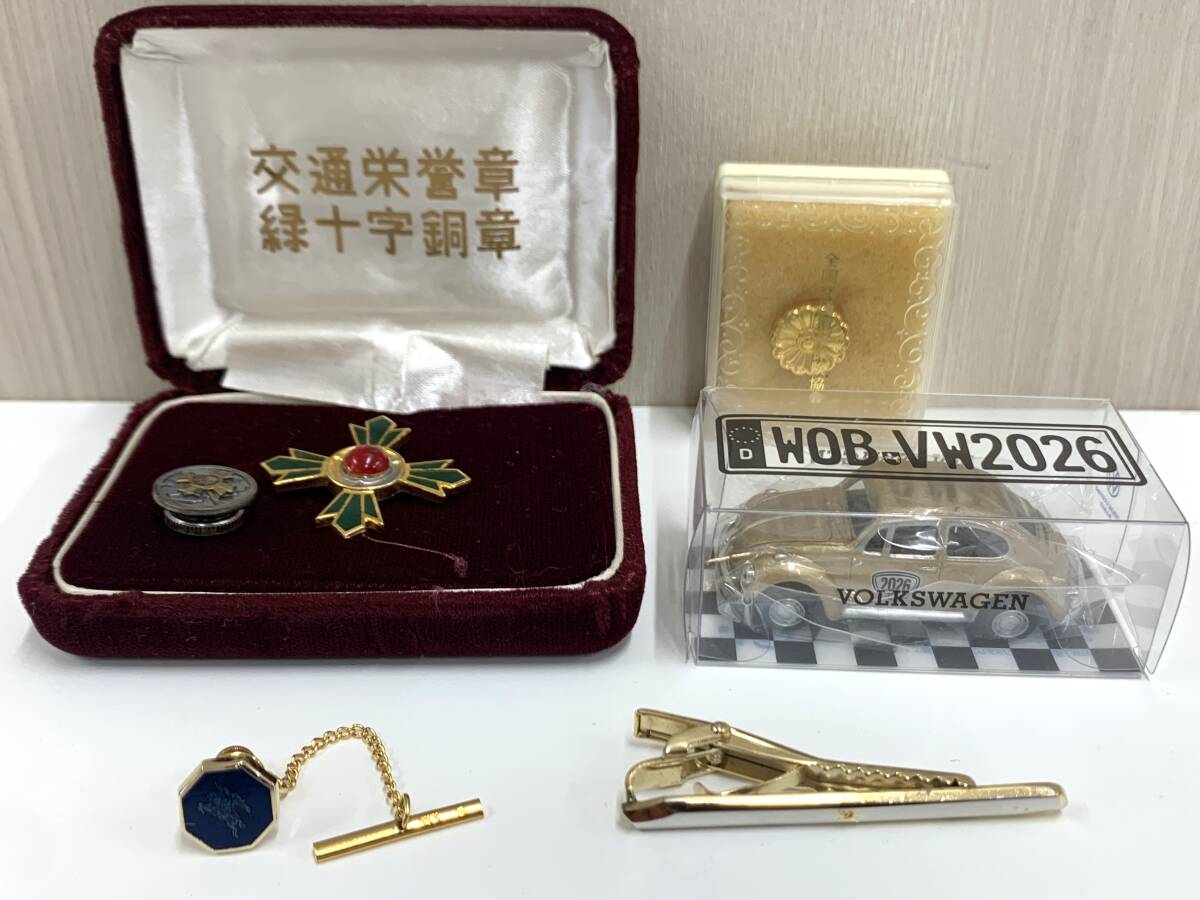 【1円スタート/5点まとめ】BURBERRY バーバリー ネクタイピン カフス VOLKSWAGEN ミニカー ワーゲン 交通安全バッチ NH260617MTI拍卖