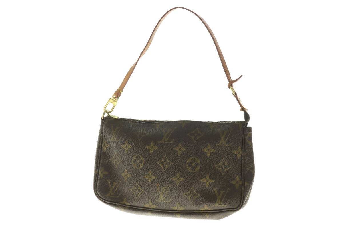 LCIQ8-6-18 LOUIS VUITTON ルイヴィトン アクセサリーポーチ アクセソワール モノグラム ストラップ付き VI0020 レディース ブラウン 中古拍卖