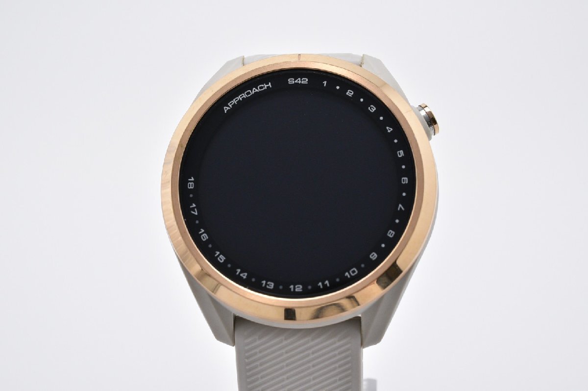 美品 GARMIN ガーミン APPROACH S42 アプローチ S42 APPROACH S42 ブラック ラウンド 樹脂 5BAR Quartz レディース 腕時計拍卖