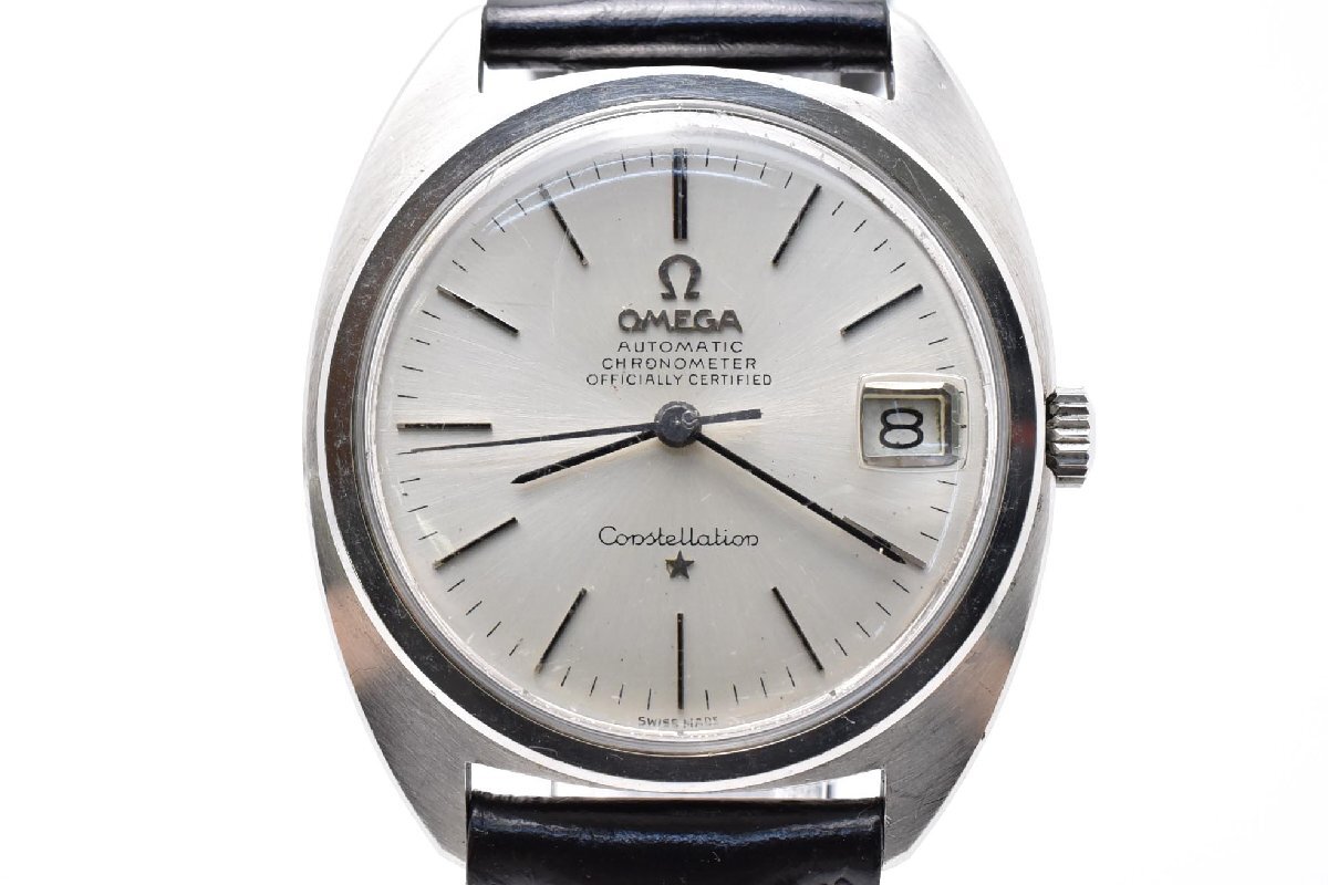 稼働品 OMEGA オメガ CONSTELLATION コンステレーション シルバー 3針 ラウンド Automatic 腕時計 デイト拍卖