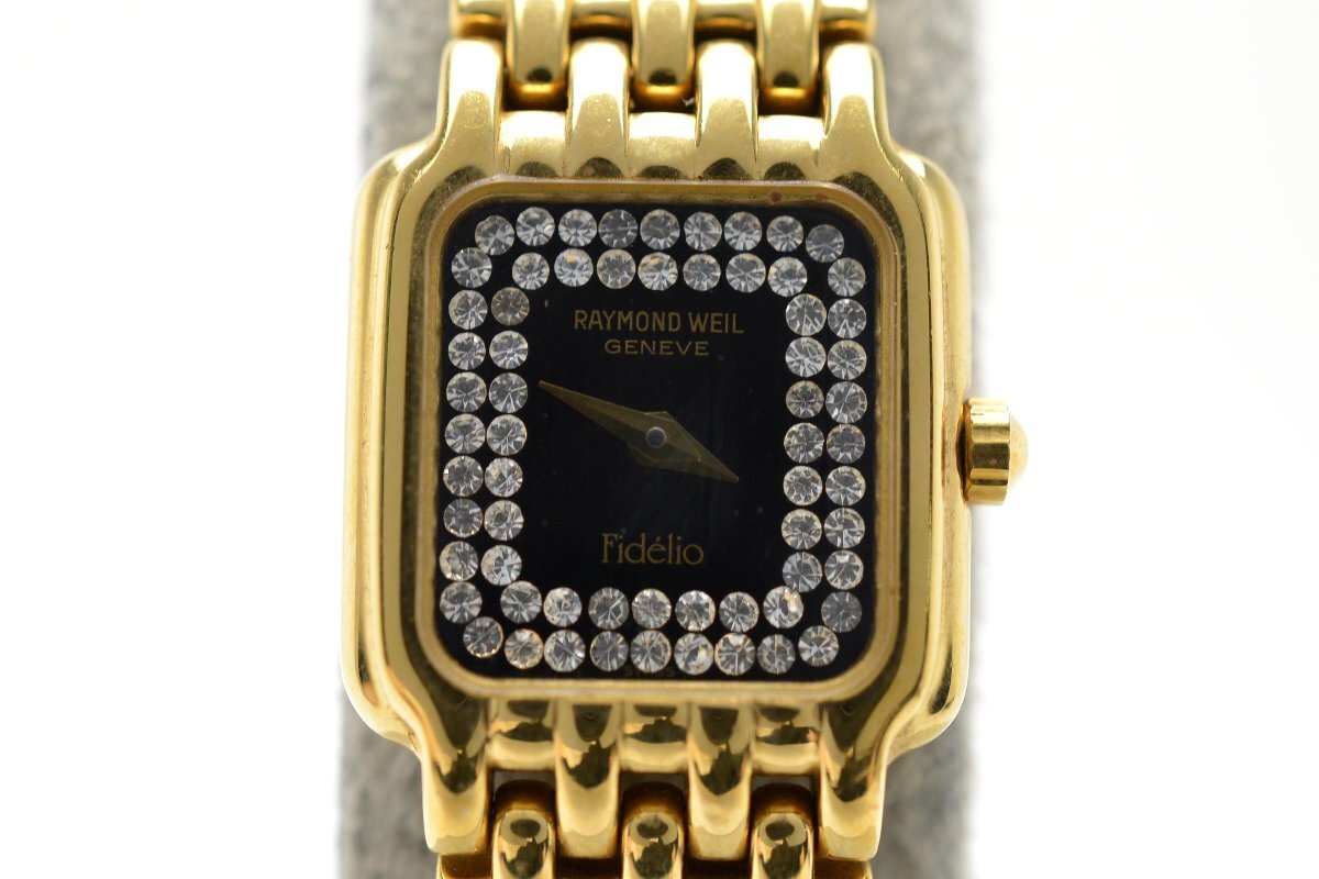 RAYMOND WEIL レイモンド・ウェイル FID?LIO フィデリオ 3723 ブラック 2針 スクエア 金 日常生活防水 Quartz レディース 腕時計拍卖