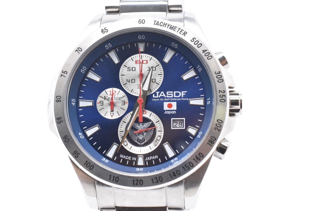 KENTEX ケンテックス JASDF JASDF S648M ブルー クロノグラフ ラウンド ステンレス 10BAR Quartz メンズ 腕時計拍卖