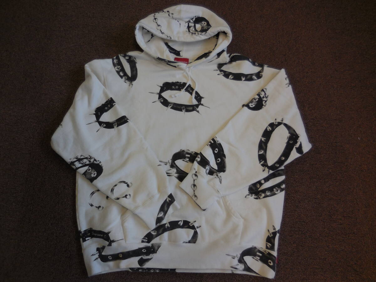 現状品 Supreme Studded Collars Hooded Sweatshirt パーカー Lサイズ 裏起毛 シュプリーム 激安1円スタート拍卖