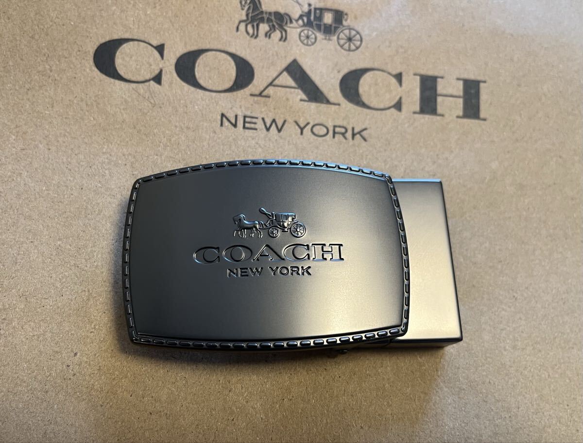 新品正規品COACHロゴ入りのプレートリバーシブルスライドガンメタル/送料230円拍卖