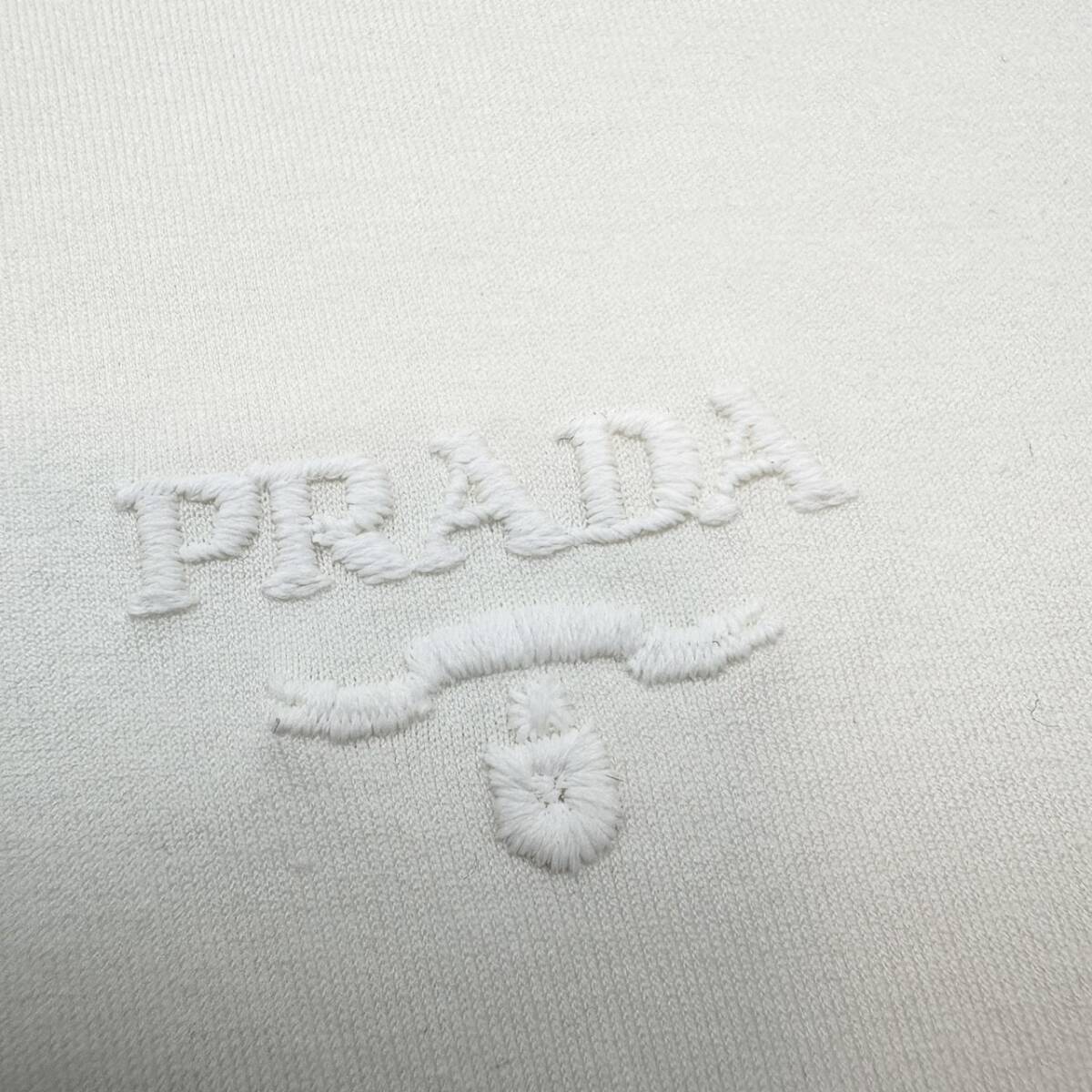 15『極美品・現行タグ』 PRADA プラダ メンズ ロゴ刺繍 半袖 Tシャツ トップス ホワイト 白 S相当拍卖