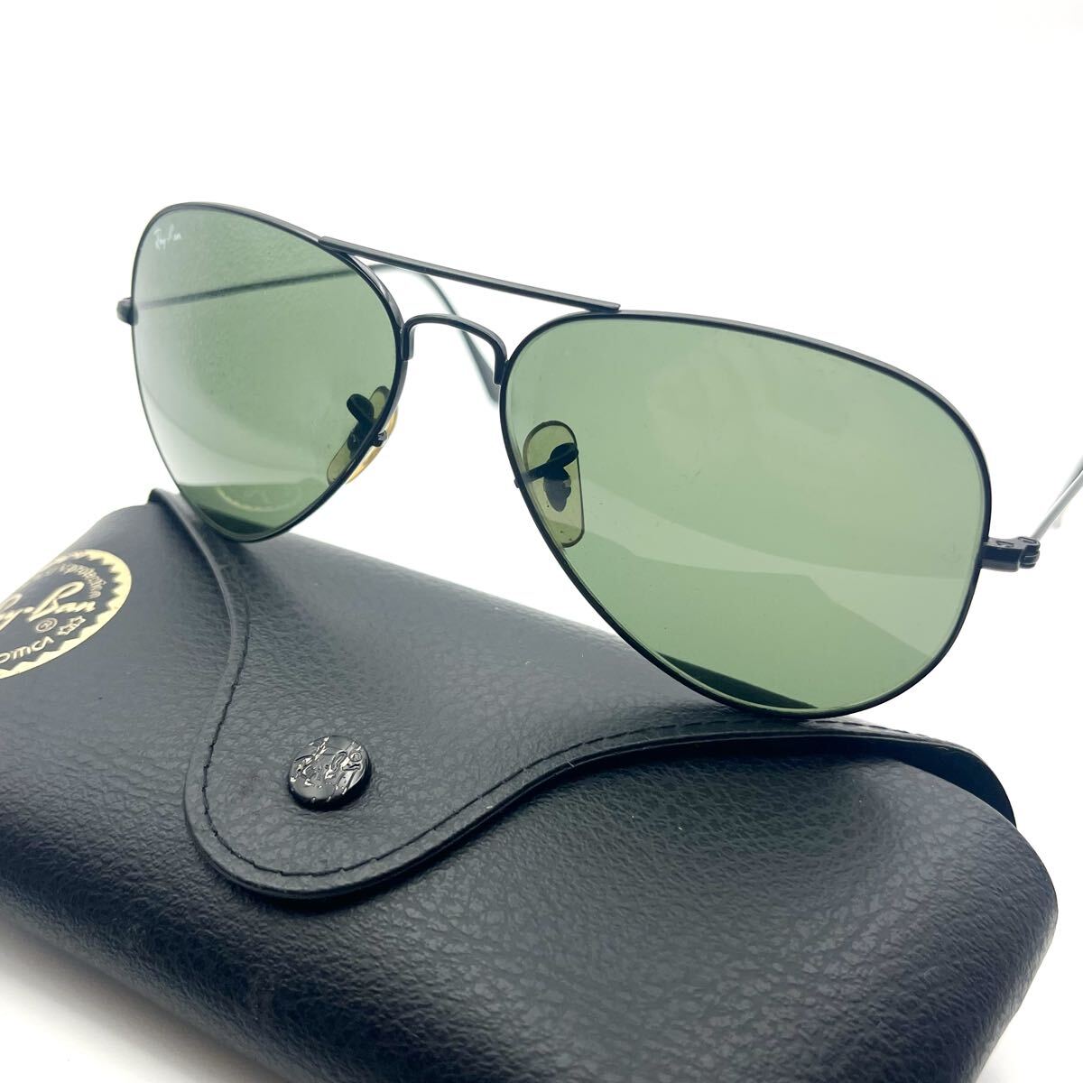 【1円出品】 1スタ 美品 Ray-Ban レイバン RB3025 L2823 AVIATOR ラージメタル ツーブリッジ ダブルブリッジ ティアドロップ ケース付き拍卖
