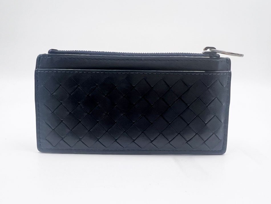 1円 BOTTEGA VENETA ボッテガ ヴェネタ コインケース カードケース コインカードホルダー フラグメントケース イントレチャート ネイビー拍卖