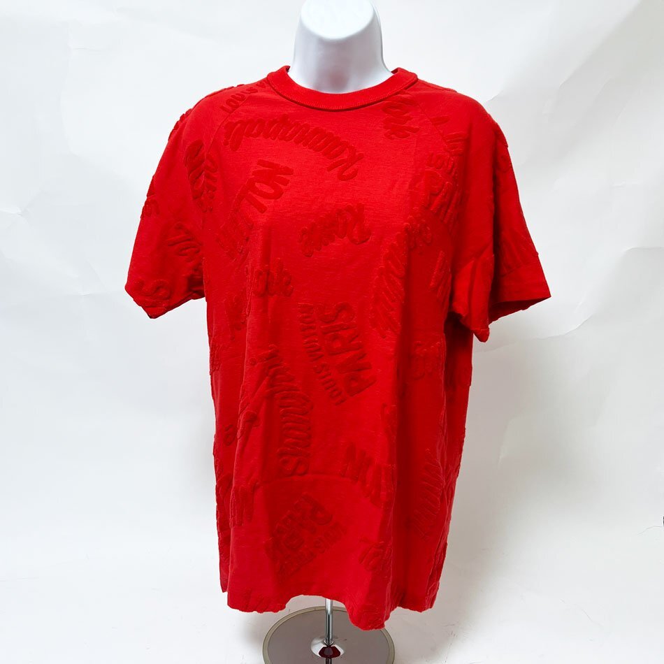 1円 LOUIS VUITON ルイヴィトン メンズ Tシャツ 半袖 トップス ロゴ レッド Mサイズ RM181M FMF HEY21W拍卖