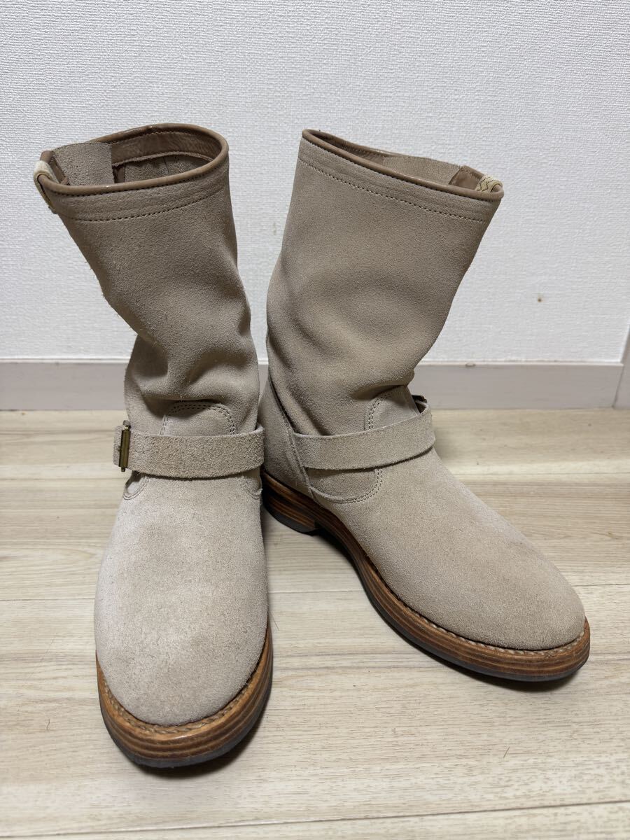 ヴィズヴィム VISVIM TWO BOOTS FOLK SAND 8.5(26.5cm) スエード エンジニアブーツ サンドベージュ 箱、シューズ袋、タグ付拍卖