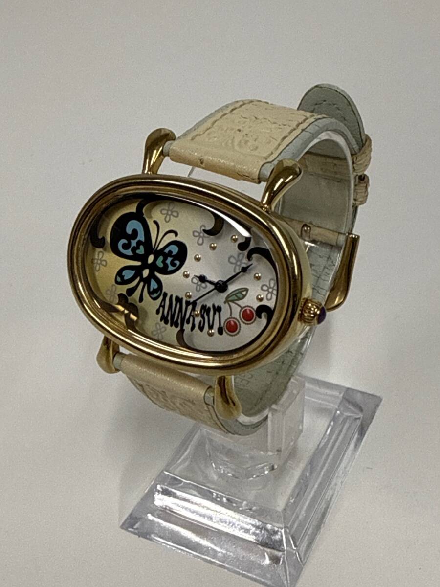 ANNA SUI アナスイ VX51-K961 白 ホワイト クォーツ レディース腕時計 中古 動作品 拍卖