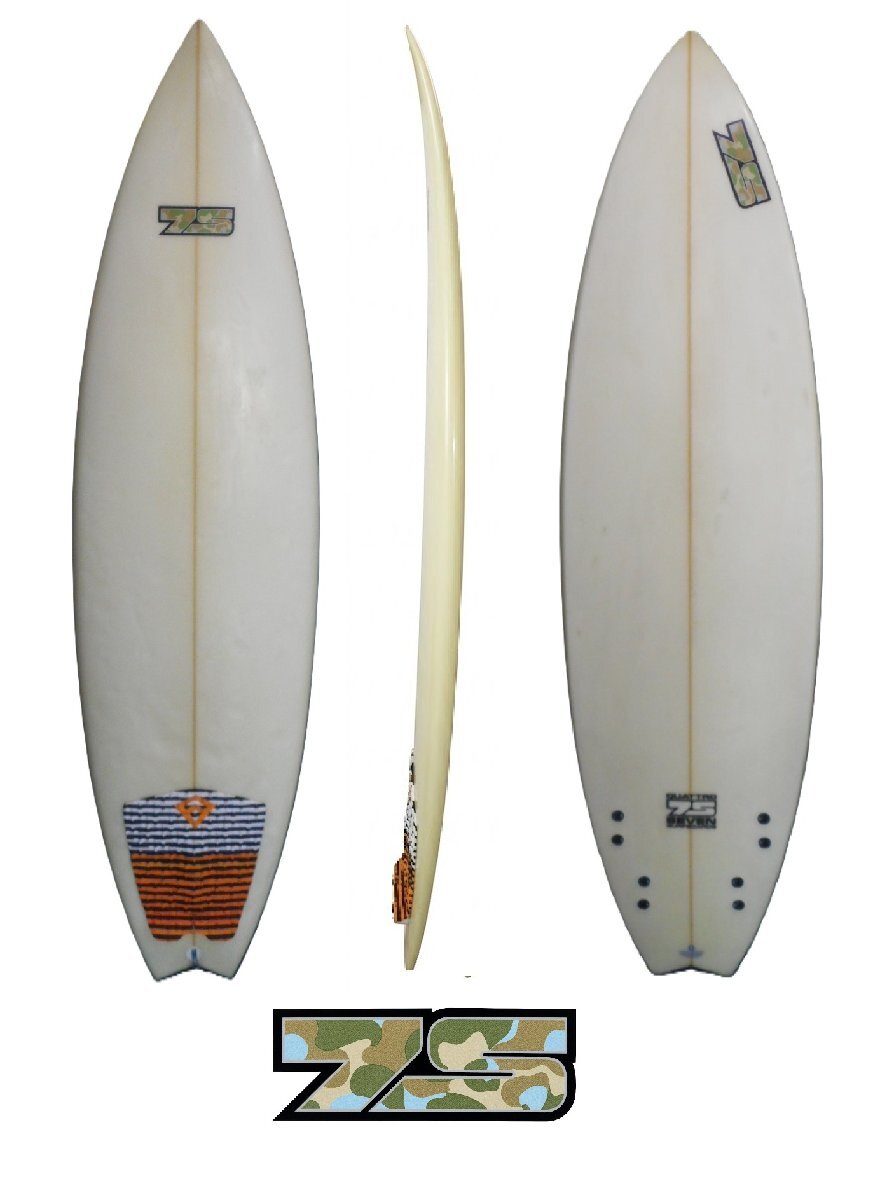 送料無料(一部除く)個人宅配達可能★7S SEVEN SURFBOARDS QUATTRO(クアトロ)MODEL 6'3 USED フィン・ケース付拍卖