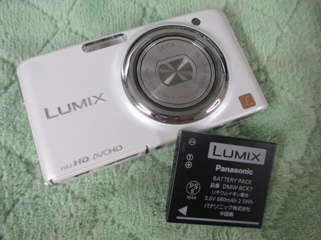 ♪バッテリー付き/ジャンク品 Panasonic LUMIX DMC-FX77 デジタルカメラ デジカメ ホワイト 現状発送拍卖