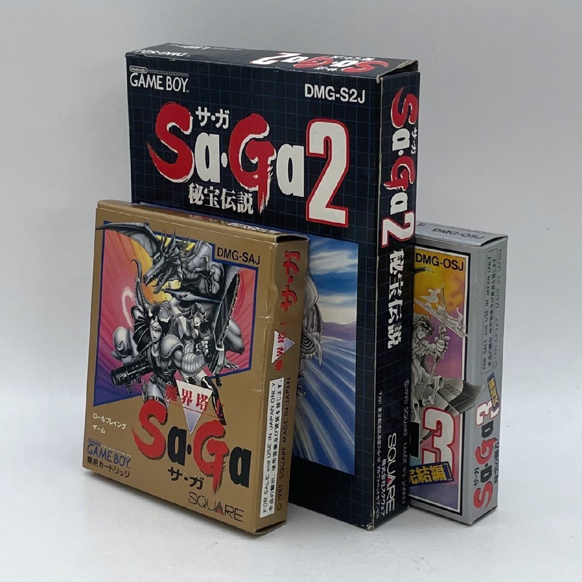 1円~/SQUARE/スクウェア/Sa・Ga/サガ/2/3/箱・付属品付/3点/まとめ/ゲームボーイ/ソフト/カセット/ゲーム/動作確認済/ジャンク/R014拍卖