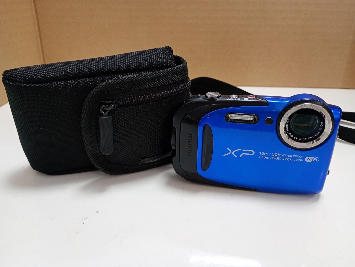 【0622E】【100円スタート】 FUJIFILM FinePix XP80 コンパクトデジタルカメラ ブルー 動作未確認 デジカメ フジフィルム ケース付拍卖