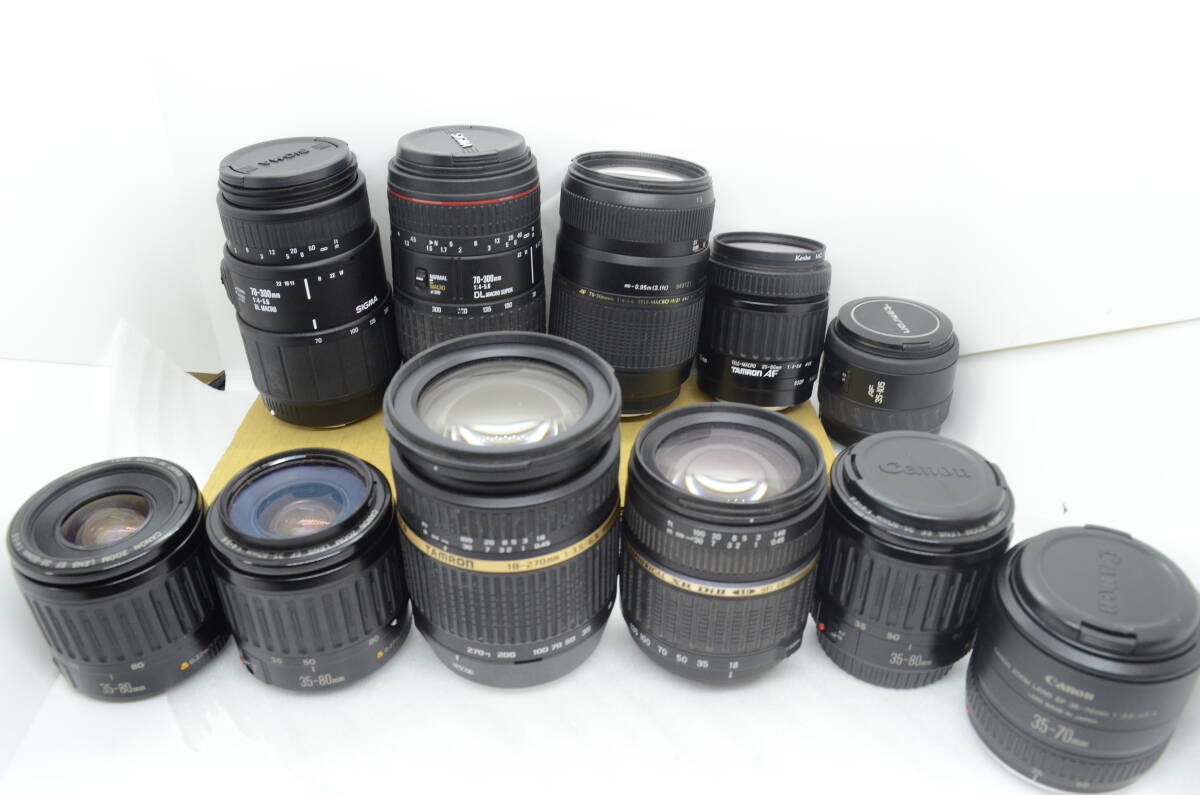 デジカメ レンズ まとめ TAMRON 18-270mm EFマウント 18-200mm 70-300mm/canon EF 35-80mm SIGMA 70-300mm minolta など 動作未確認拍卖
