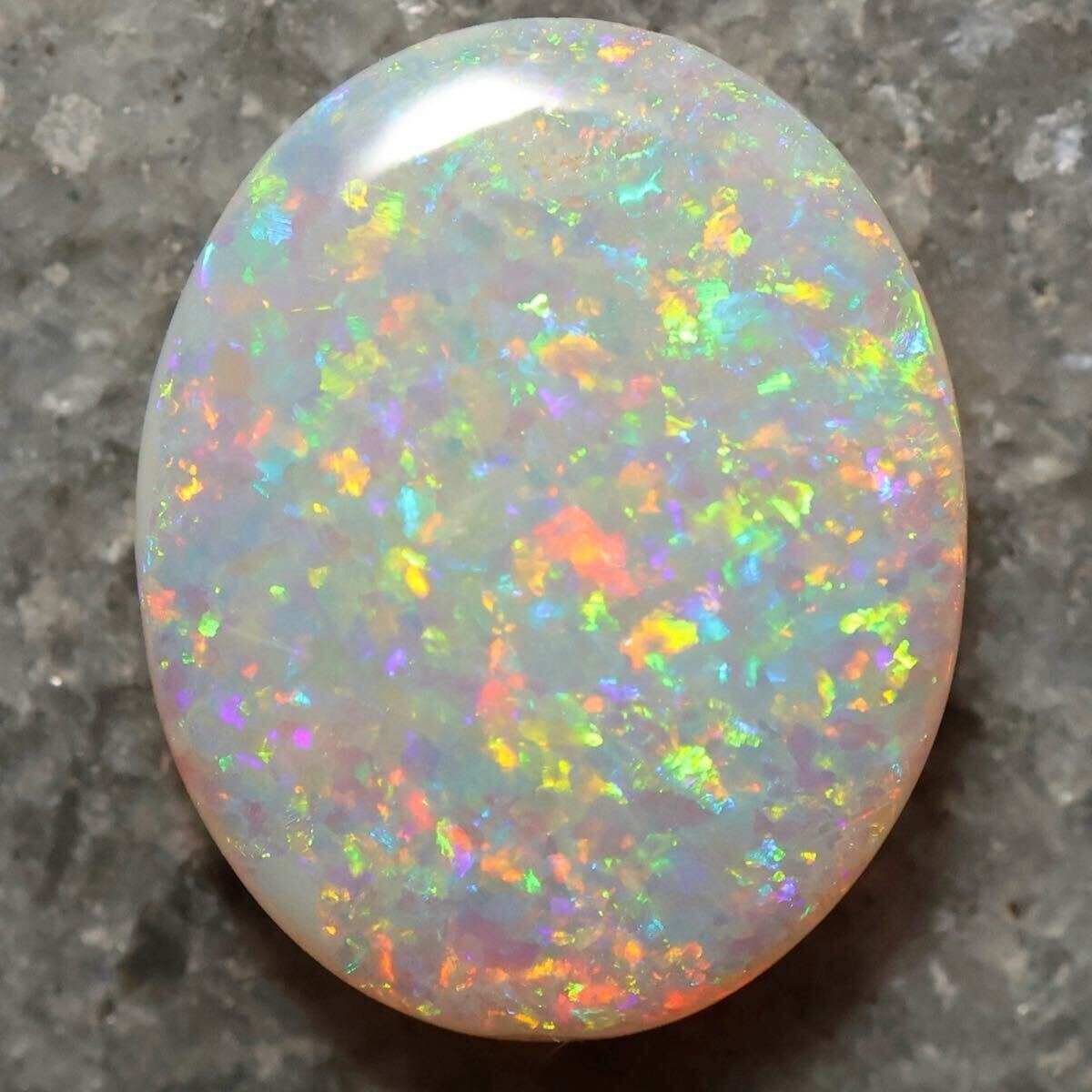 【1円開始】 天然ホワイトオパール 2.77ct オーストラリア産 ルース 宝石 遊色抜群 一点物 コレクション ジュエリーに 【煌めく美遊色】拍卖