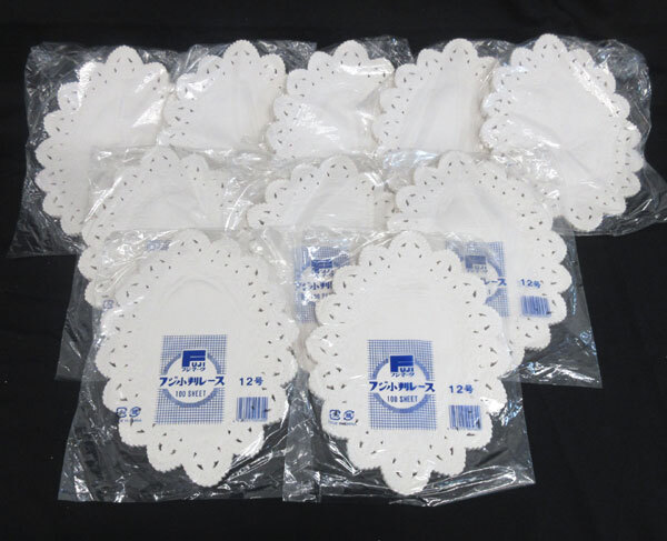 送料300円(税込)■ob253■フジマーク レースペーパー 小判型 12号 白 100枚入 10点(1000枚)【シンオク】拍卖