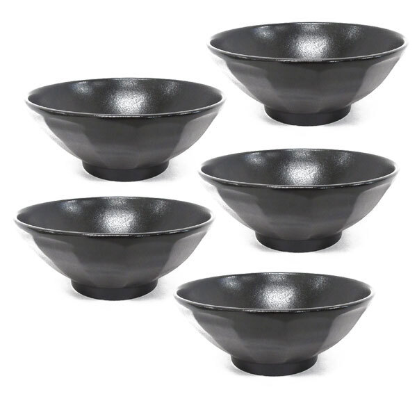送料300円(税込)■ob337■カネスズ セラミック 黒マット 食器 ボウル 約φ20.5×H8.5cm 5点【シンオク】拍卖