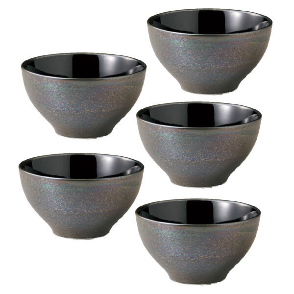 送料300円(税込)■ob376■KAZAN ブルー結晶 陶器ボウル 約φ14×H8cm 日本製 5点【シンオク】拍卖