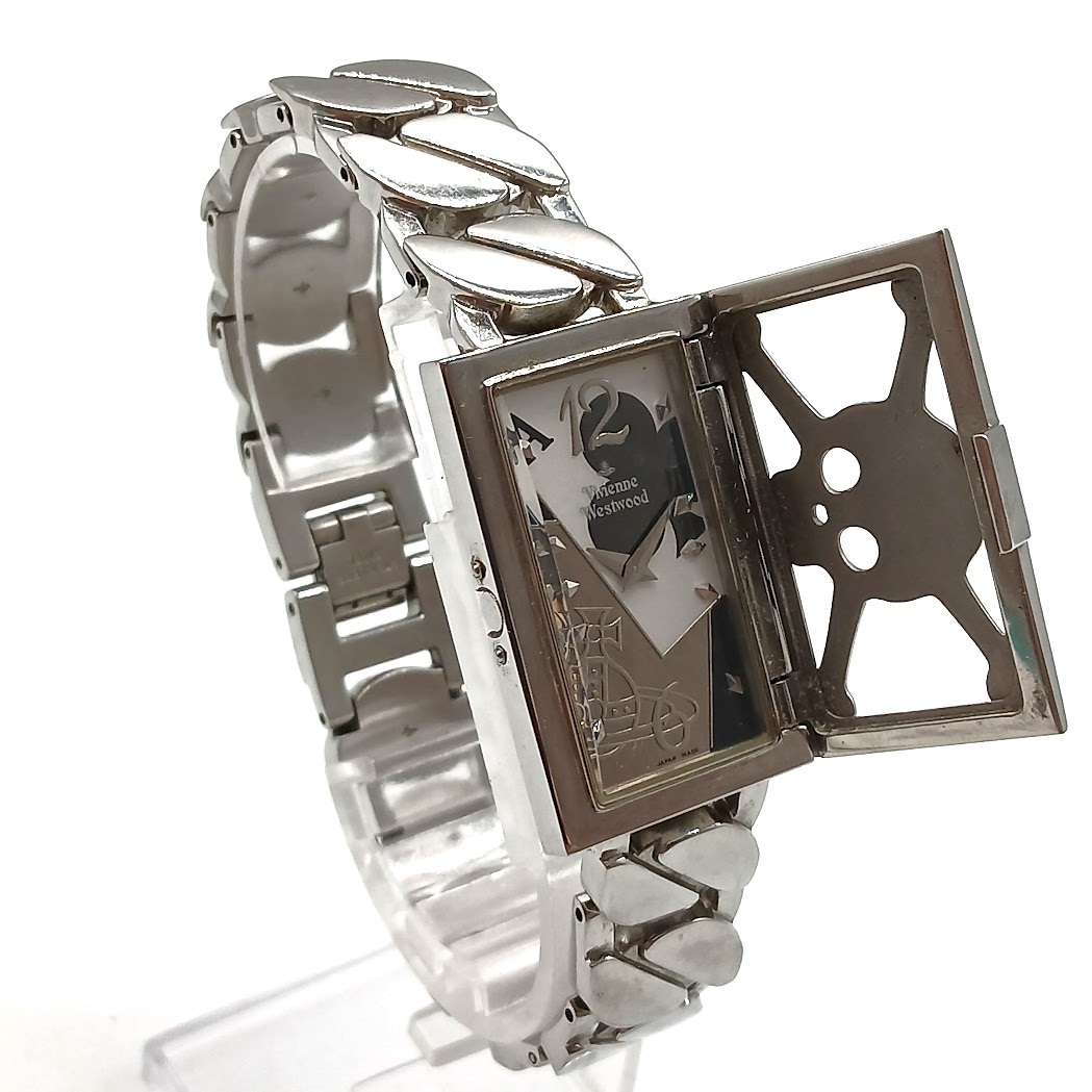 【AN-13】希少 Vivienne Westwood VW-3055 ヴィヴィアンウエストウッド QUARTZ 腕時計 スカルカバー トランプ オーブロゴ 現状品拍卖