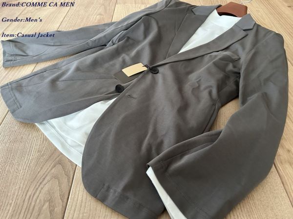新品 COMME CA MEN コムサメン シルケットポンチ ソフトテーラード ジャケット 08グレー Lサイズ 14JI12 定価36,300円拍卖