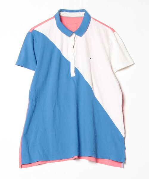 「TOMMY HILFIGER」 半袖ポロシャツ XX-LARGE ブルー レディース拍卖