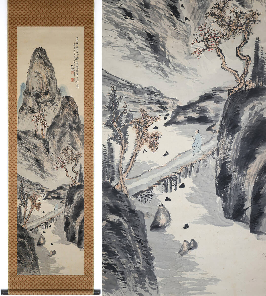 真作保証 富岡鉄斎 所定鑑定付(鑑定代5万5千)名画 名鑑2億 中国人高額爆買い銘柄 京都国立近代美術館で没後100年展開催 東京国立博物館蔵拍卖