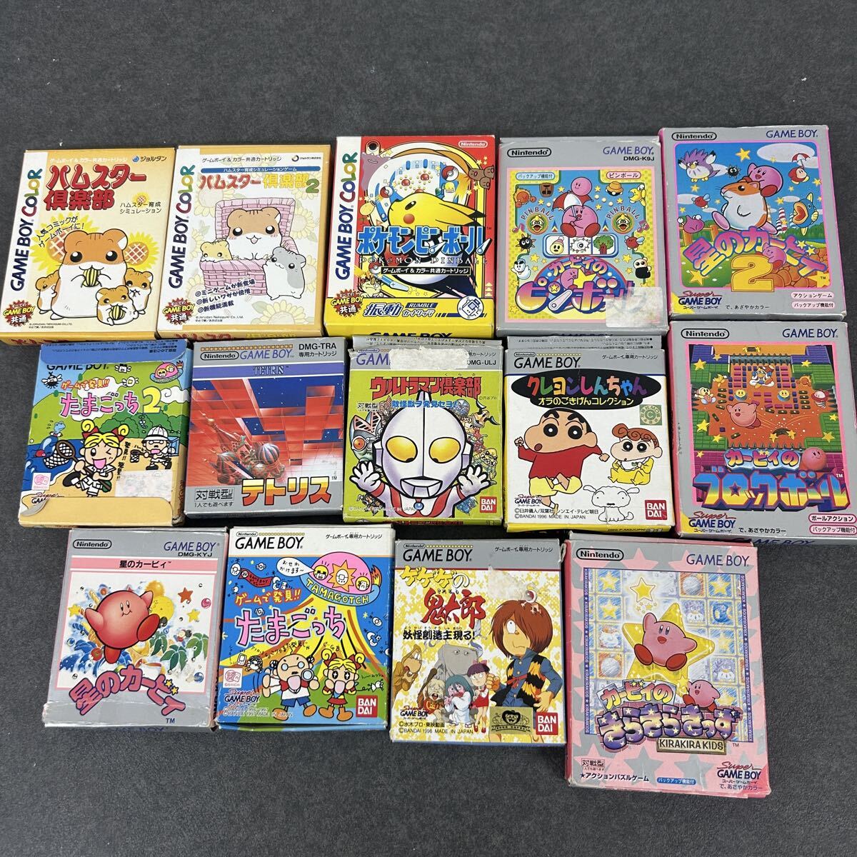 【1円〜】ゲームボーイ ゲームボーイカラー ソフト 振動カートリッジ含み まとめて 14点セット ウルトラマン たまごっち ポケモンなど GB拍卖