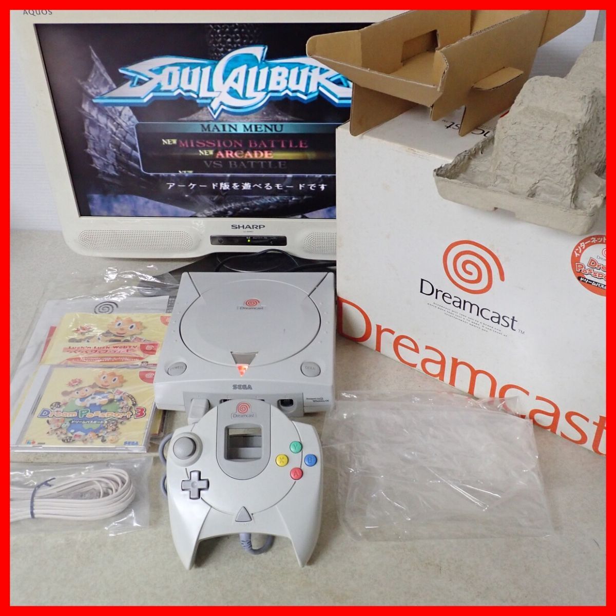 動作品 DC ドリームキャスト 本体 HKT-3000 ドリキャス Dreamcast SEGA セガ 箱付 セット 即決【20拍卖
