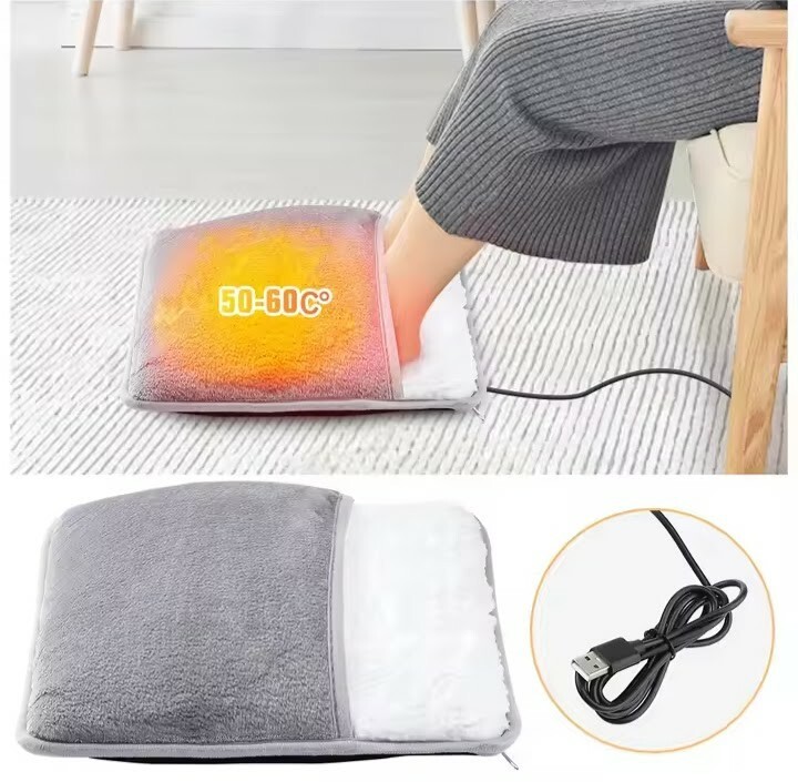 USB 加熱式 フットウォーマー ルームシューズ 電熱 スリッパ ボア ホットマット フットカバー ハンドウォーマー ペット 保温拍卖