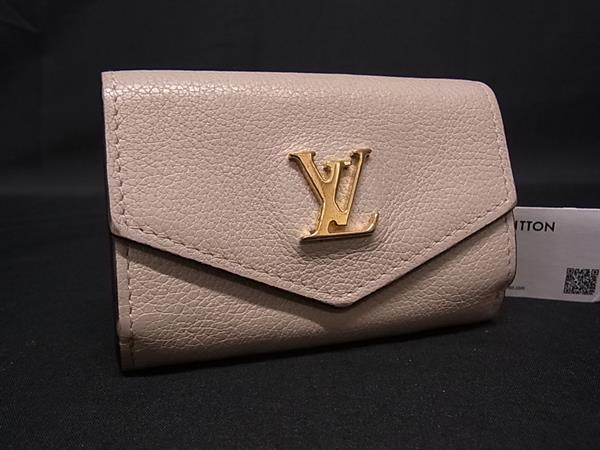 1円 LOUIS VUITTON ルイヴィトン M69340 ポルトフォイユ ロック ミニ 三つ折り 財布 ウォレット レディース グレージュ系 HB1415拍卖
