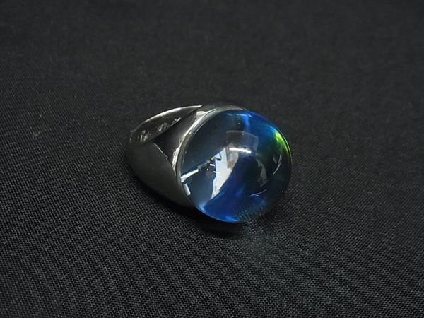 1円 ■美品■ Baccarat バカラ クリスタルガラス×SV925 リング 指輪 アクセサリー 約12号 レディース シルバー系×クリアブルー系 FW5426拍卖