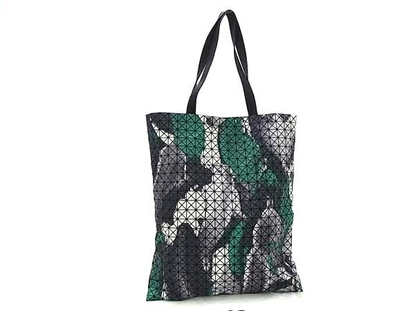 ■新品■未使用■ BAO BAO ISSEY MIYAKE バオバオイッセイミヤケ クリスピー PVC トートバッグ ブラック系×グリーン系 HA6545拍卖