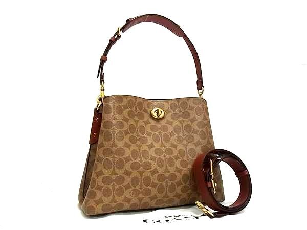 1円 ■極美品■ COACH コーチ C2745 シグネチャー PVC×レザー 2WAY ハンドバッグ ショルダー 斜め掛け レディース ブラウン系 HA8460拍卖
