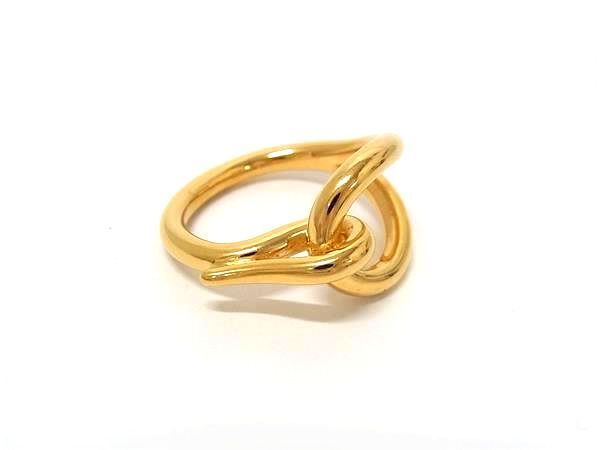 1円 ■美品■ HERMES エルメス ジャンボ スカーフリング スカーフ留め アクセサリー レディース メンズ ゴールド系 GE0603拍卖