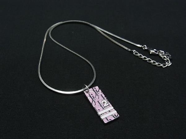 1円 ■美品■ ChristianDior ディオール トロッター ネックレス ペンダント アクセサリー レディース シルバー系×ピンク系 BU0499拍卖