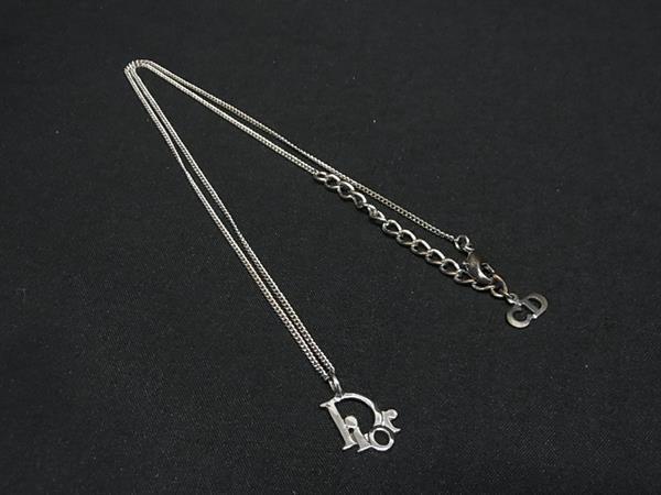 1円 ChristianDior クリスチャンディオール ロゴ ネックレス ペンダント アクセサリー レディース メンズ シルバー系 HB1595拍卖