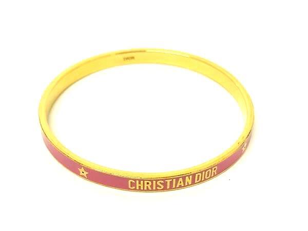 1円 ■美品■ ChristianDior クリスチャンディオール バングル アクセサリー レディース ピンク系×ゴールド系 FW5825拍卖