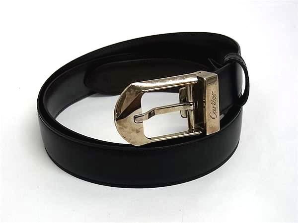 1円 ■美品■ Cartier カルティエ アルディロン リバーシブル レザー シルバー金具 ベルト レディース メンズ ブラック系 FX8600拍卖