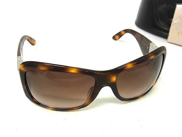 1円 ■美品■ BVLGARI ブルガリ 8019-B 502/13 べっ甲調 ラインストーン サングラス 眼鏡 めがね レディース メンズ ブラウン系 FX8603拍卖