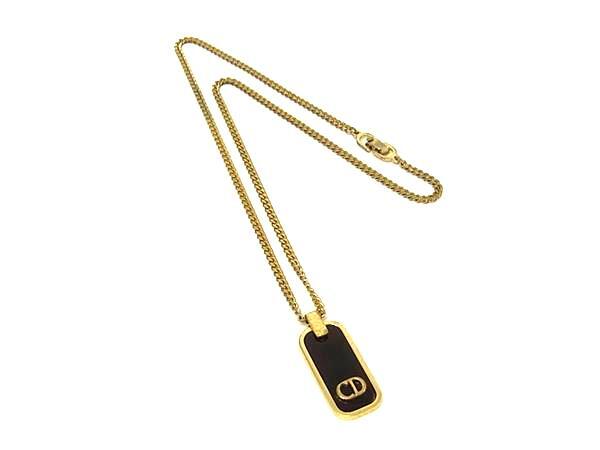 1円 ChristianDior クリスチャンディオール ヴィンテージ ネックレス ペンダント アクセサリー レディース ゴールド系×ブラウン系 BT6074拍卖