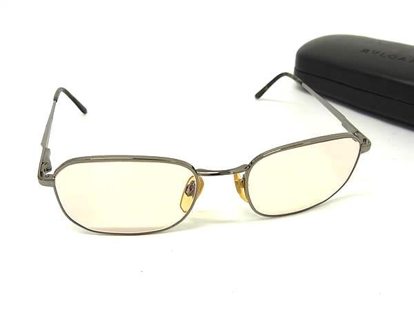 1円 BVLGARI ブルガリ サングラス メガネ 眼鏡 メンズ レディース シルバー系×カーキ系 BS5938拍卖