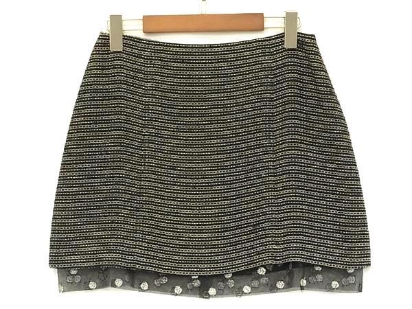 1円 ■美品■ CHANEL シャネル ココマーク 03A ヘンプ×レーヨン スカート ボトムス 表記サイズ 30 洋服 レディース ブラック系 BS5926拍卖
