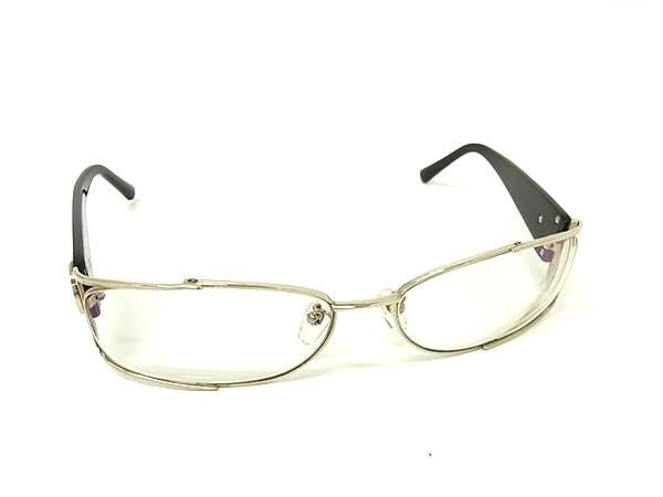 1円 ■極美品■ BVLGARI ブルガリ ラインストーン 度入り メガネ めがね 眼鏡 レディース ブラック系×シルバー系 BV0211拍卖