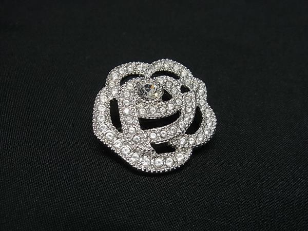 1円 ■新品同様■ ChristianDior ディオール ラインストーン ピンブローチ ピンバッジ アクセサリー レディース シルバー系 BU0447拍卖