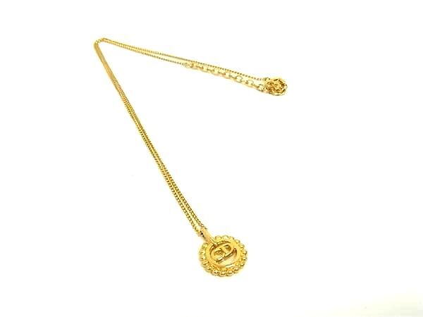 1円 ■新品同様■ ChristianDior クリスチャンディオール ヴィンテージ CDロゴ ネックレス ペンダント アクセサリー ゴールド系 BU0648拍卖