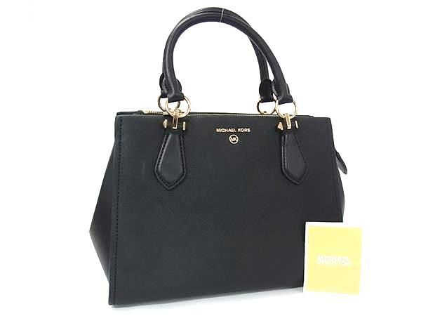 1円 ■美品■ MICHAEL KORS マイケルコース レザー ハンドバッグ トートバッグ レディース ブラック系 FQ8334拍卖